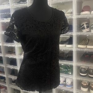 Black stretchy lace top